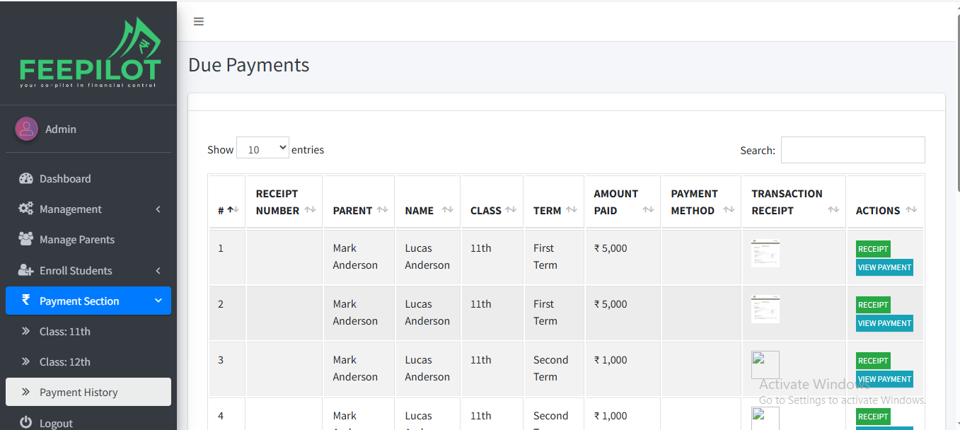 Payment Section